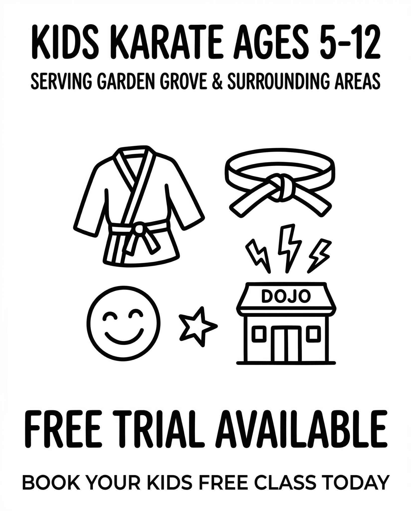 United Kenpo Karate Studio Facebook ad: Free Kids Karate Class in Garden Grove