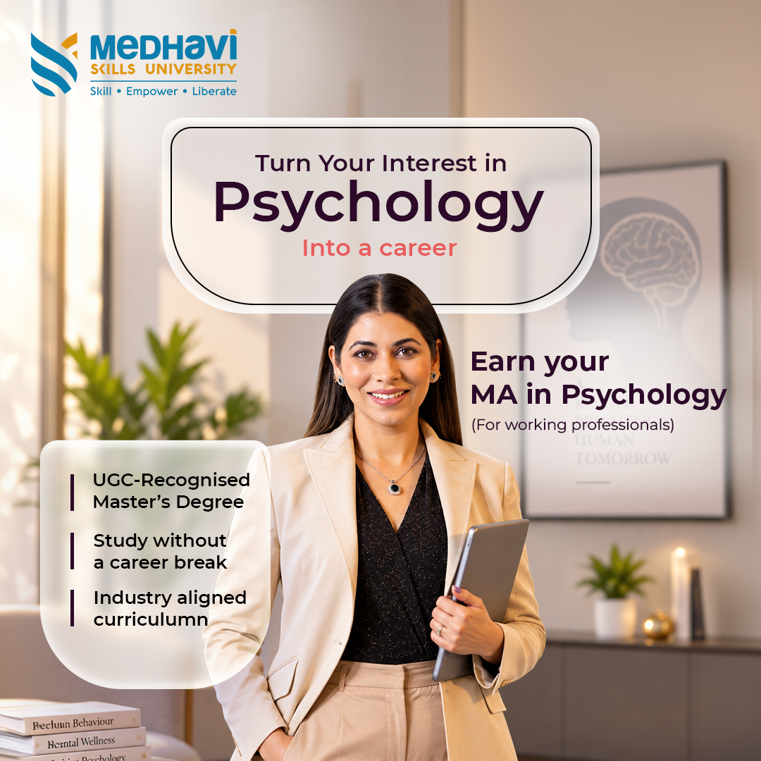 Medhavi Skills University, Sikkim Facebook ad: Affordable MA in Psychology