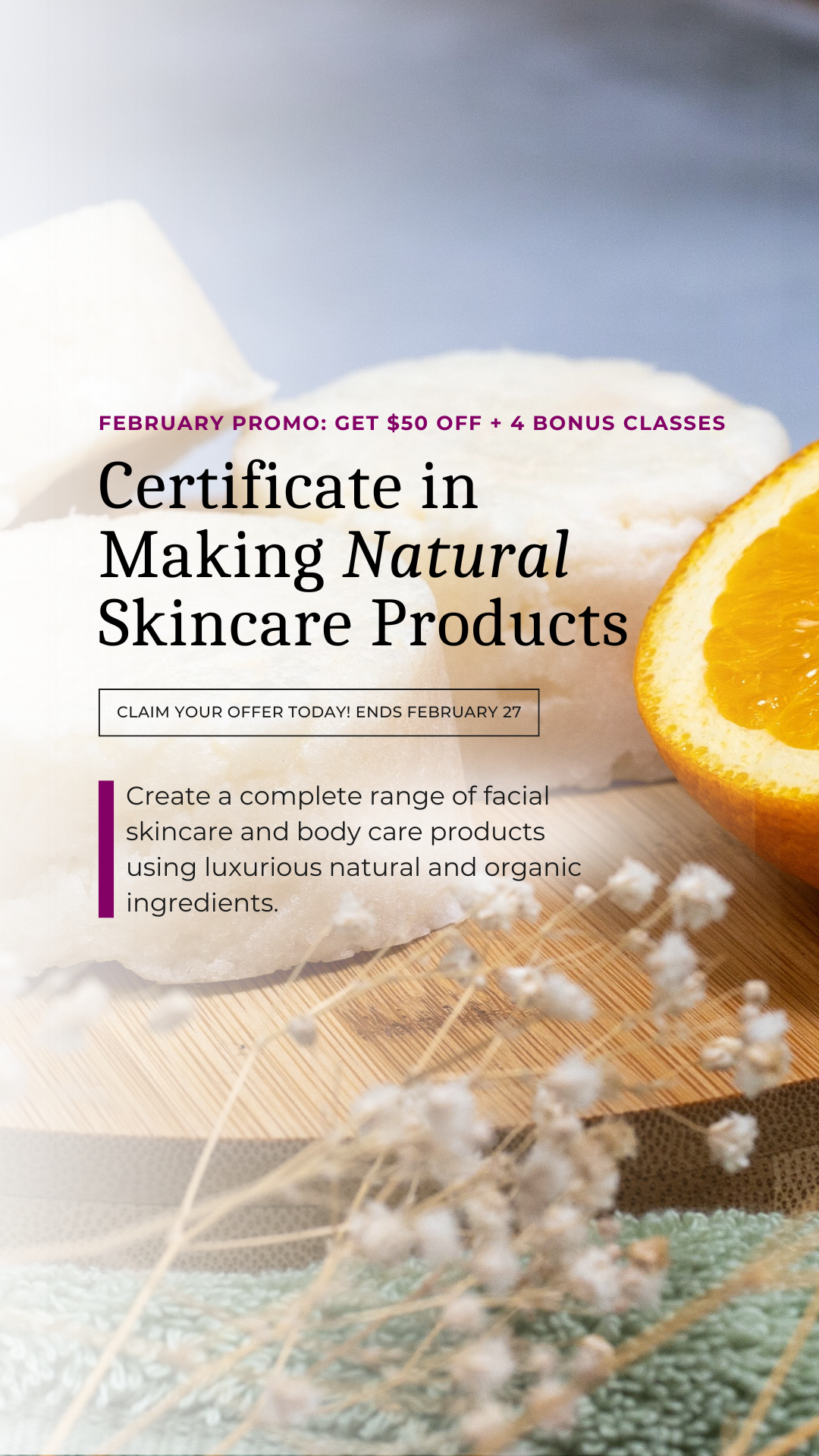 School of Natural Skincare Facebook ad
