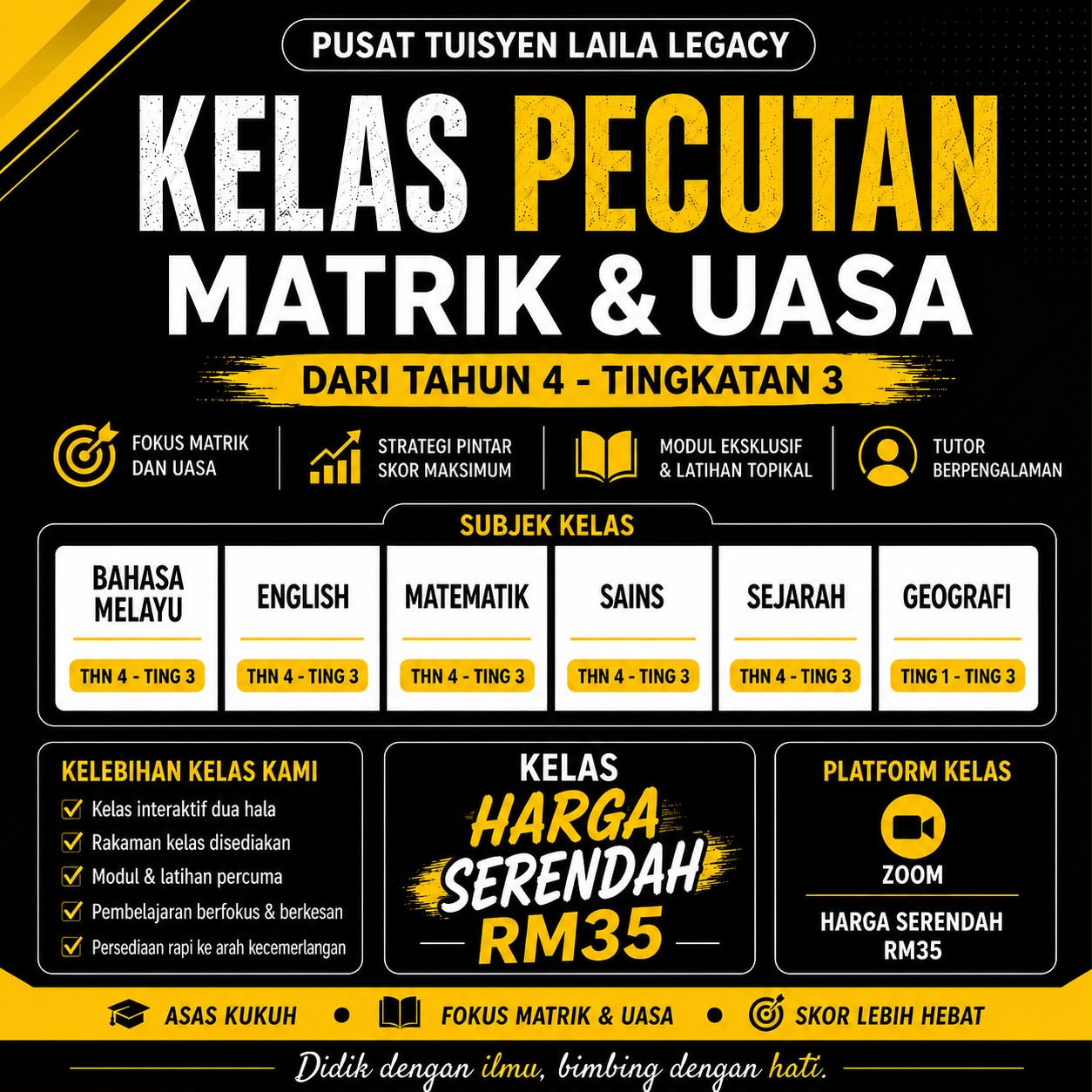 Pusat Tuisyen Laila Legacy Facebook ad: Kelas Percubaan Percuma