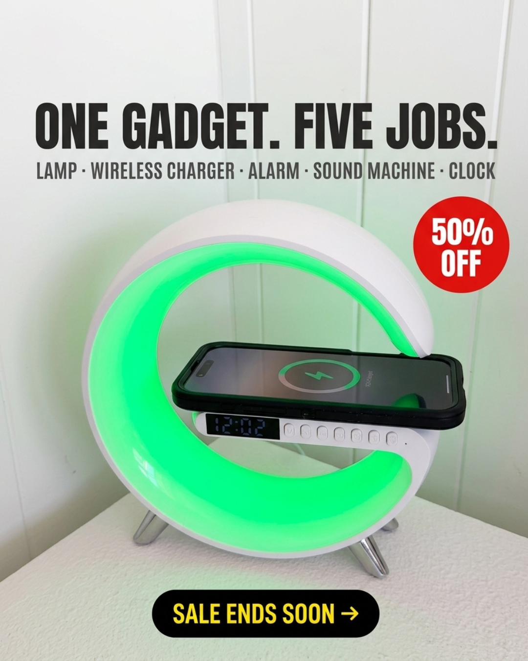 Nova Lights Facebook ad: 5 bedside upgrades in one