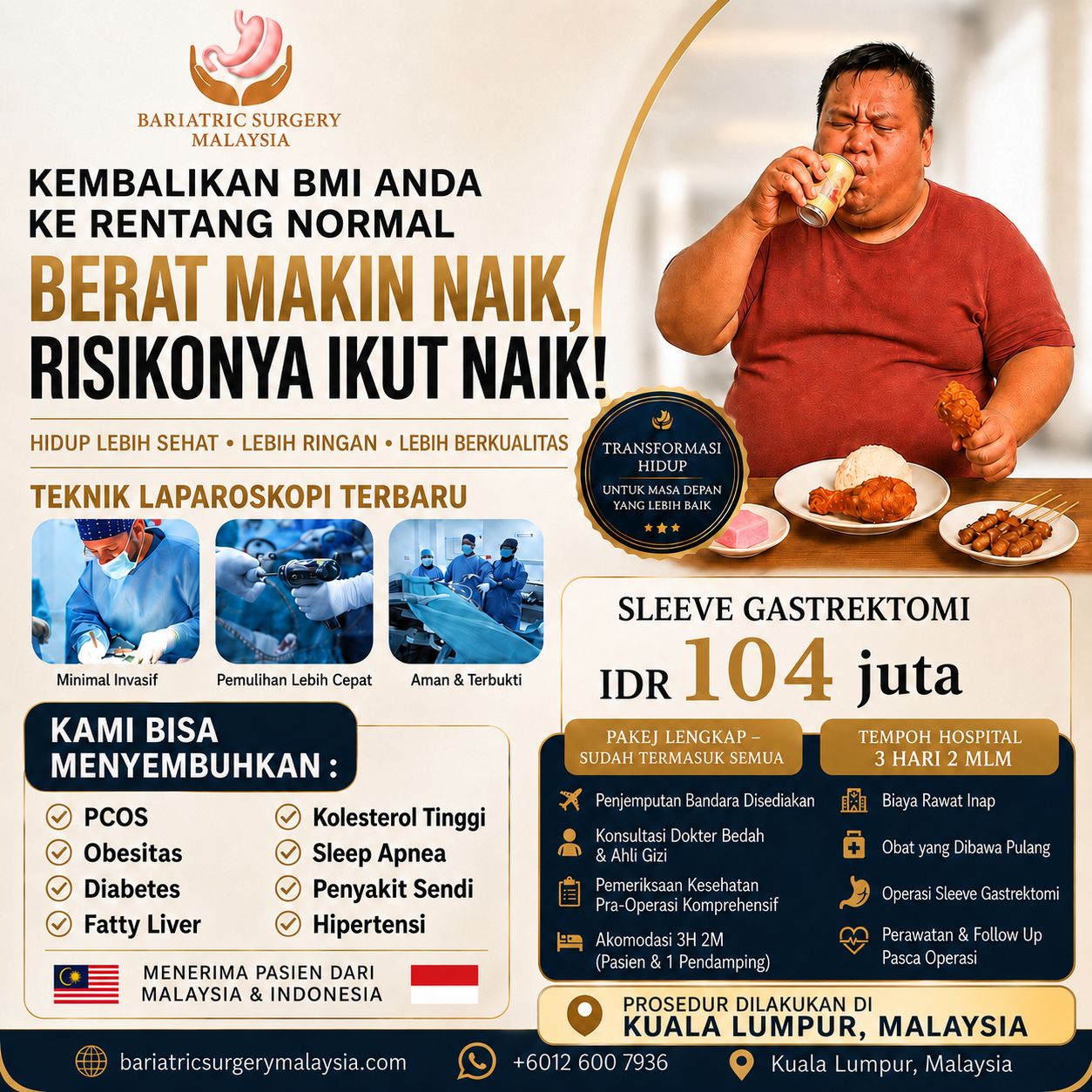 Bariatric Surgery Facebook ad: Tempah Sekarang!