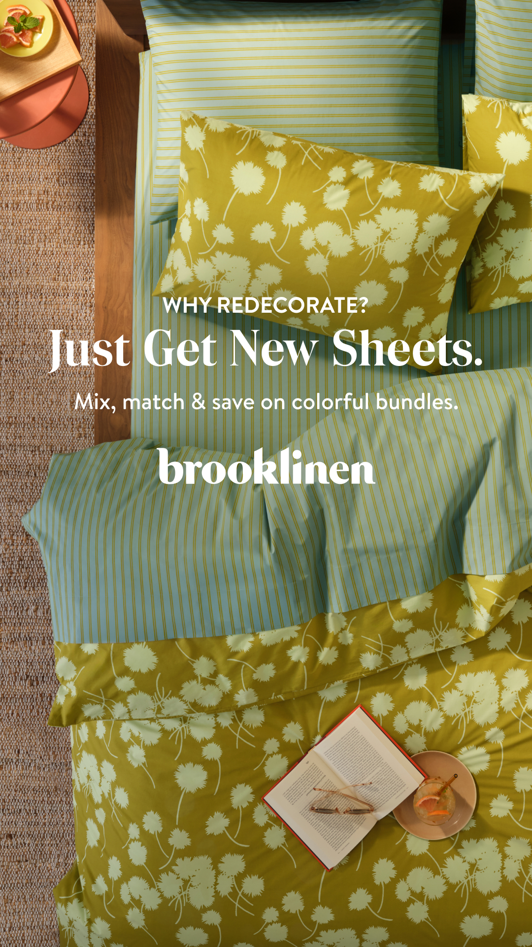 Brooklinen Facebook ad: Change Your Sheets With Your Vibe