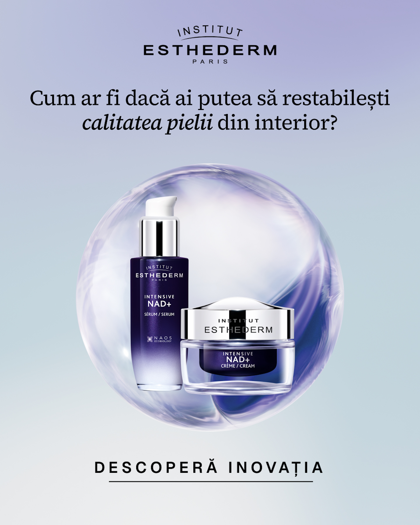 Institut Esthederm Facebook ad: Transformă-ți pielea acum