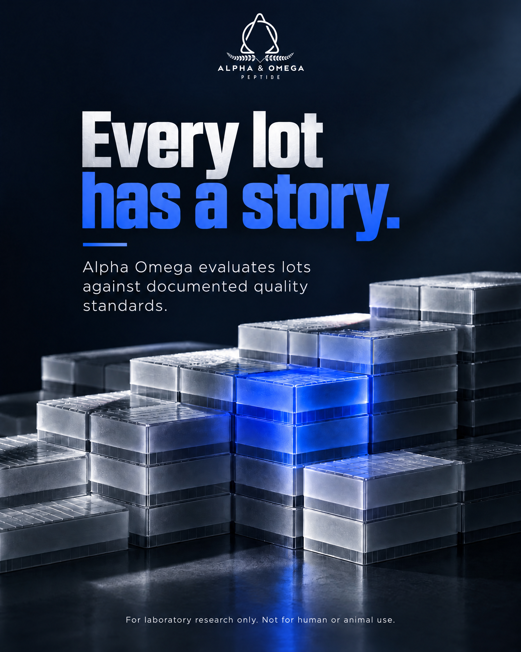 Alpha Omega Peptide Facebook ad: Every Lot Has a Story