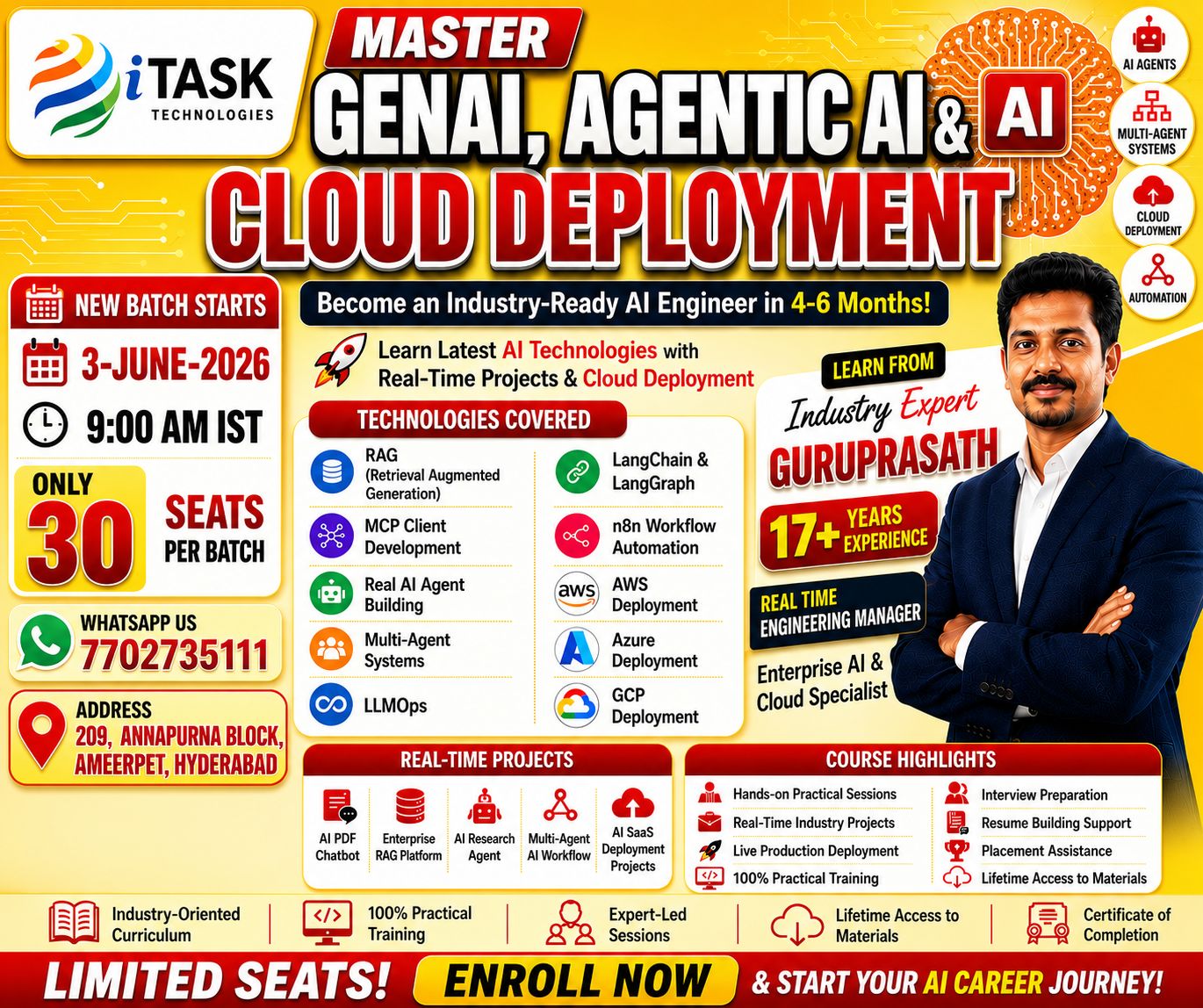 ITask Technologies Facebook ad: MASTER GENAI, AGENTIC AI & CLOUD DEPLOYMENT