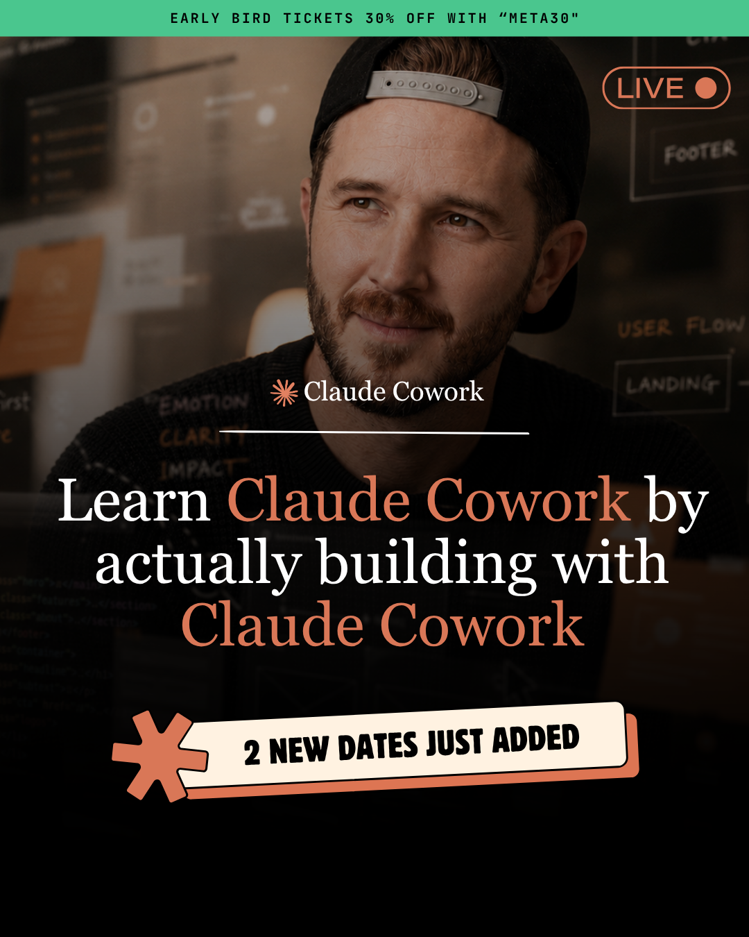AdVenture Media Facebook ad: Claude Cowork: New Dates Added
