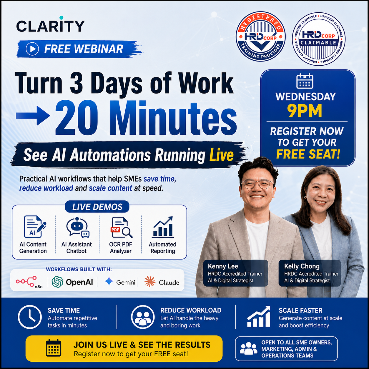 Clarity Consultancy Facebook ad: See AI Workflows Running LIVE