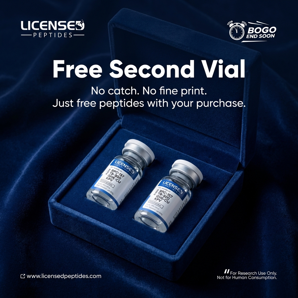 LicensedPeptides.com Facebook ad: Buy One Get One Free Sale Ends Soon