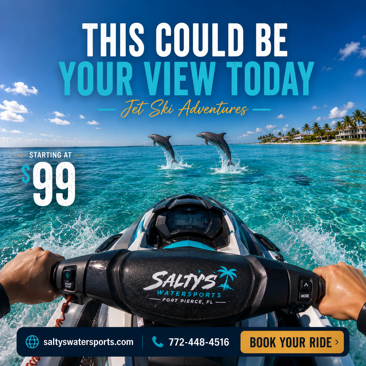 Salty’s Water Sports Boat & Jet Ski Rental Facebook ad
