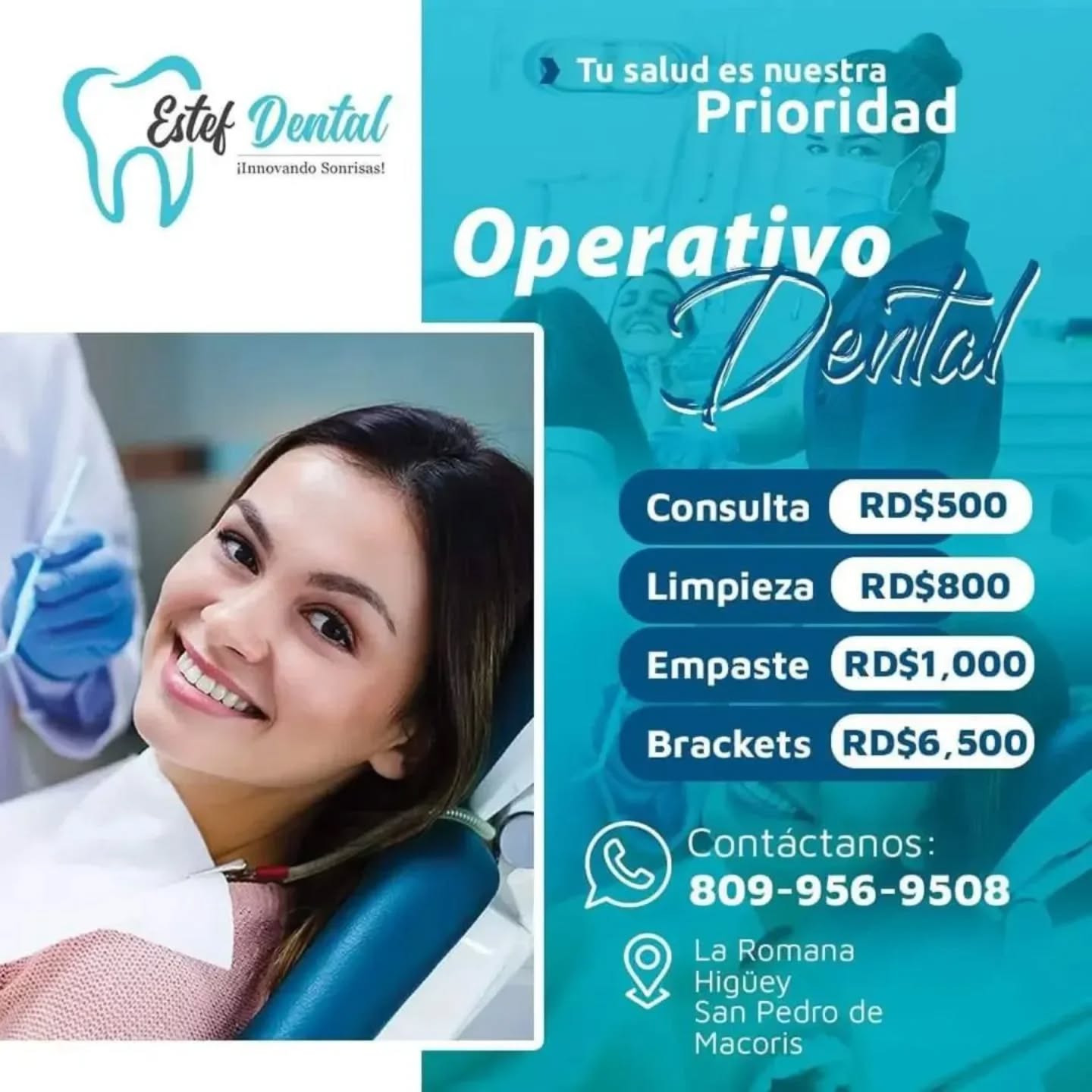 Centro Odontologico EstefDental Facebook ad: Operativo odontologico, instalacion de brackets 6,500.