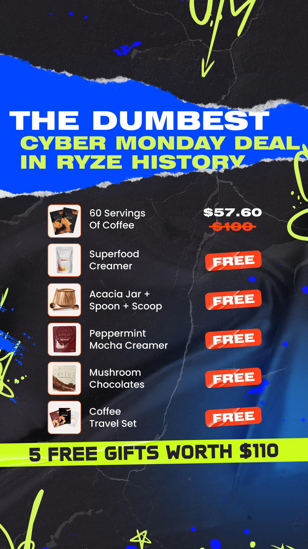 RYZE Superfoods Facebook ad