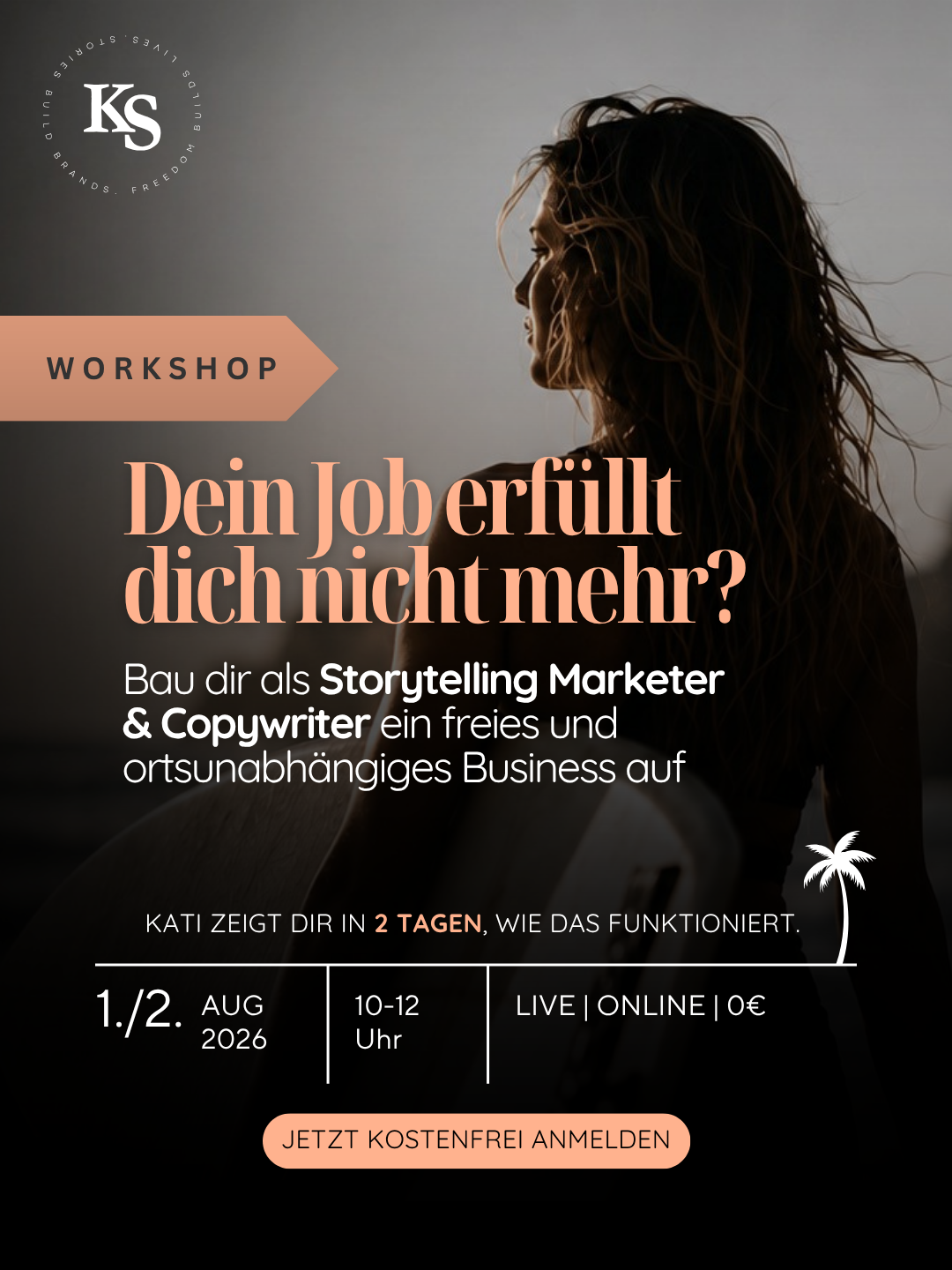 Katrin Anna Steck Facebook ad: Weniger arbeiten - mehr leben