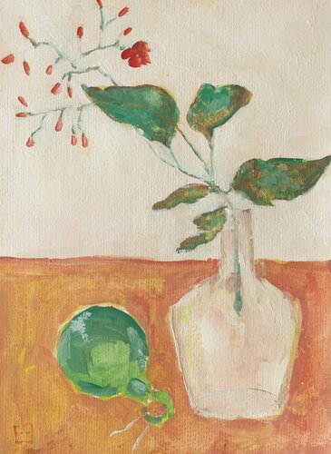 Elena Zapassky - only pictures Facebook ad: Still life with glass ball - Elena Zapassky - Tempera on…