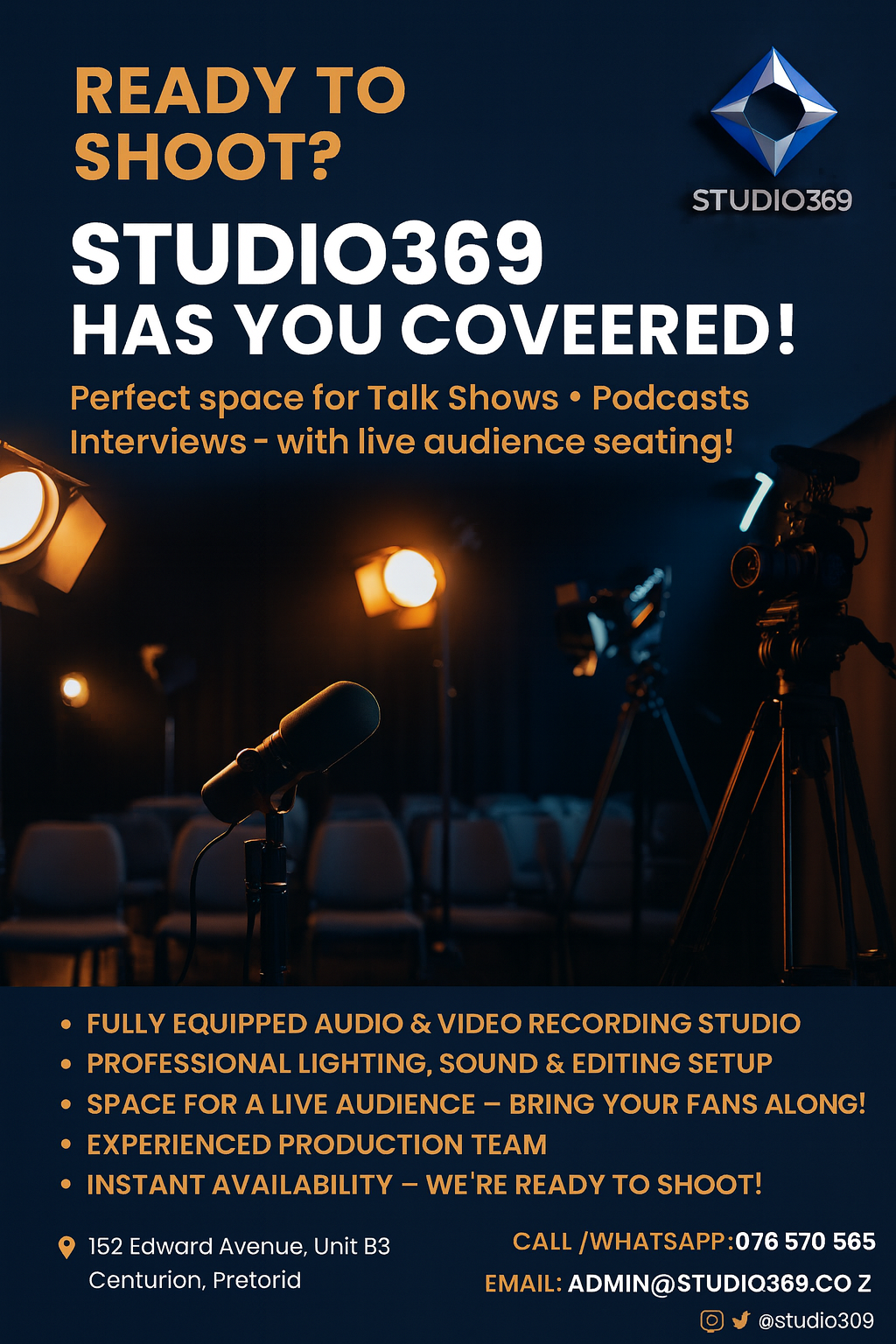 Studio369 Facebook ad: Ready to Shoot? Studio369