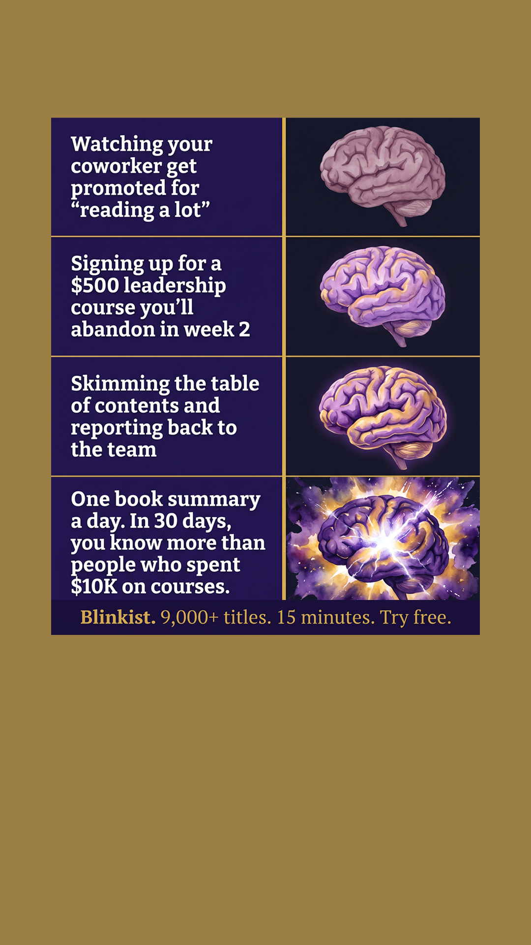 Blinkist Facebook ad