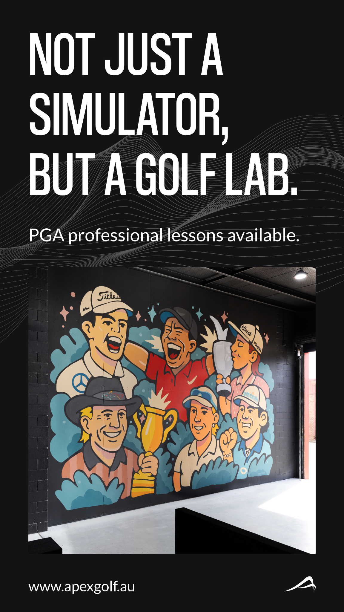 Apex Golf Studio Facebook ad from Nov 26, 2025