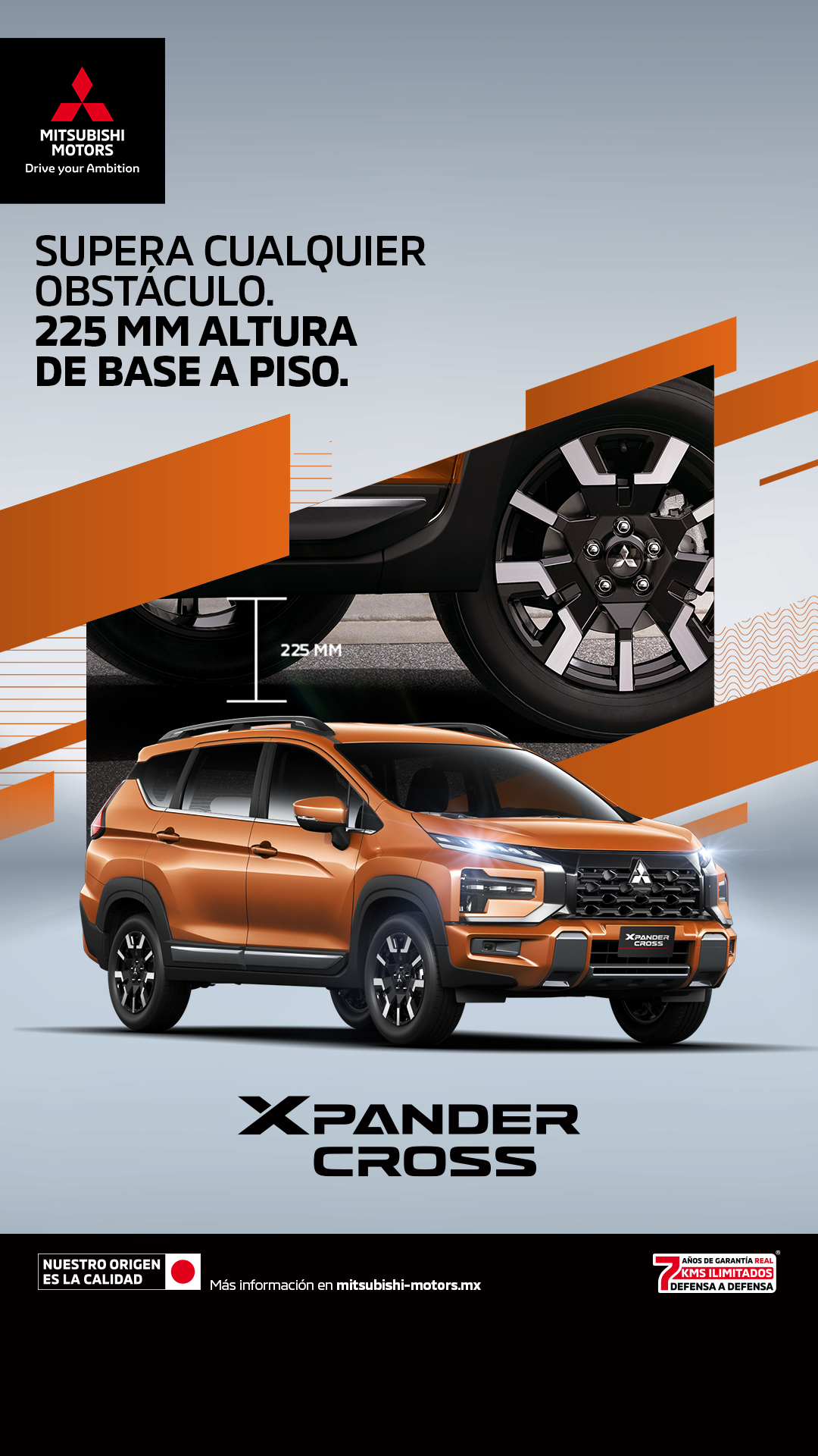 Mitsubishi Motors De México Facebook ad: 3 filas de asientos para todos.