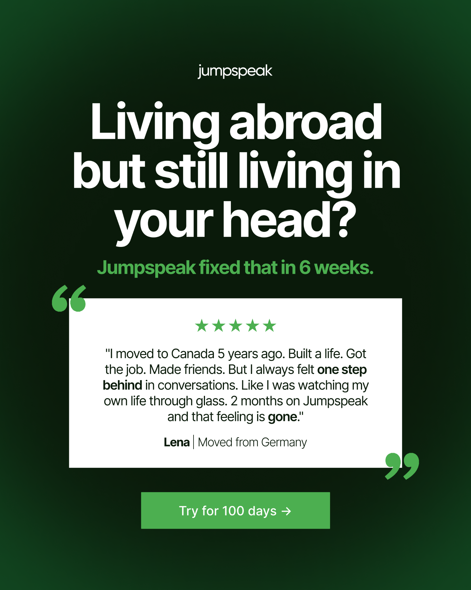 Jumpspeak Facebook ad