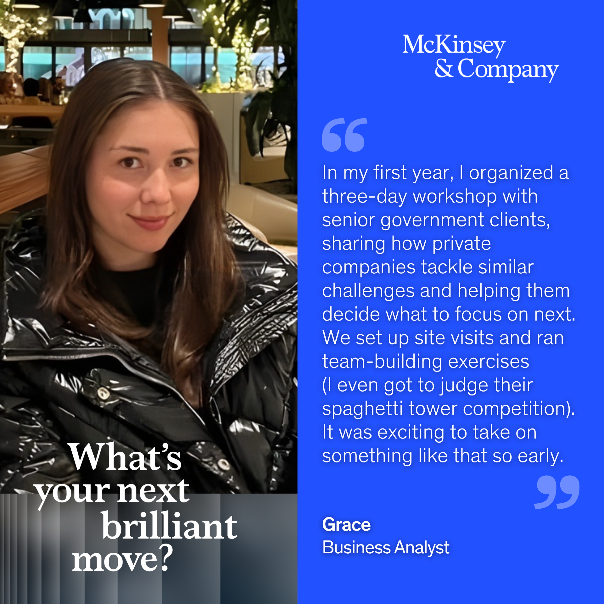 Real life at McKinsey Facebook ad: McKinsey is a stamp on your passport 