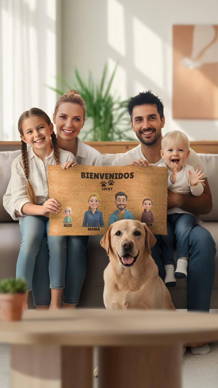Nannuk Facebook ad: Felpudo Personalizado con Familia en Modo Película