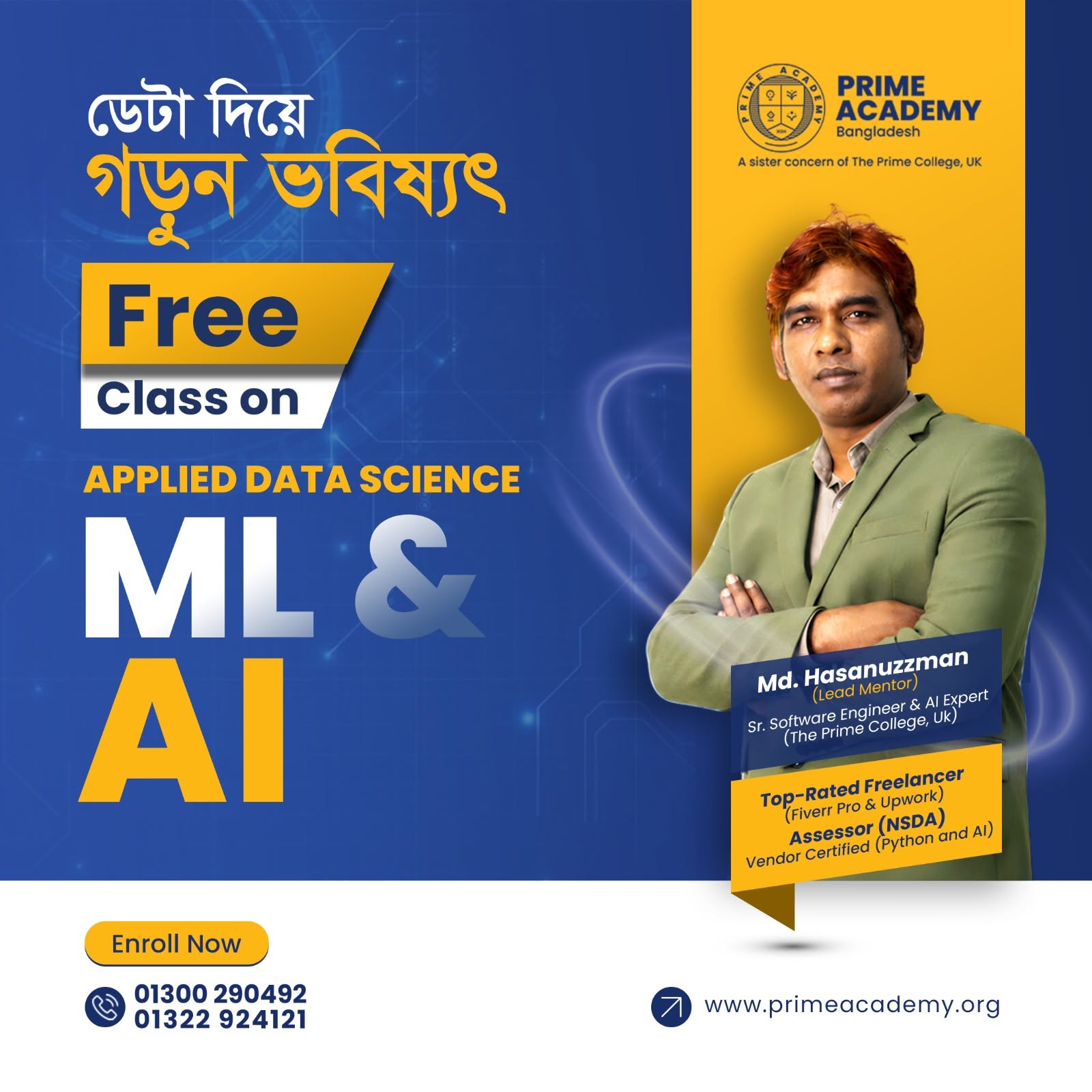 Prime Academy, Bangladesh Facebook ad: Apply for Free Class