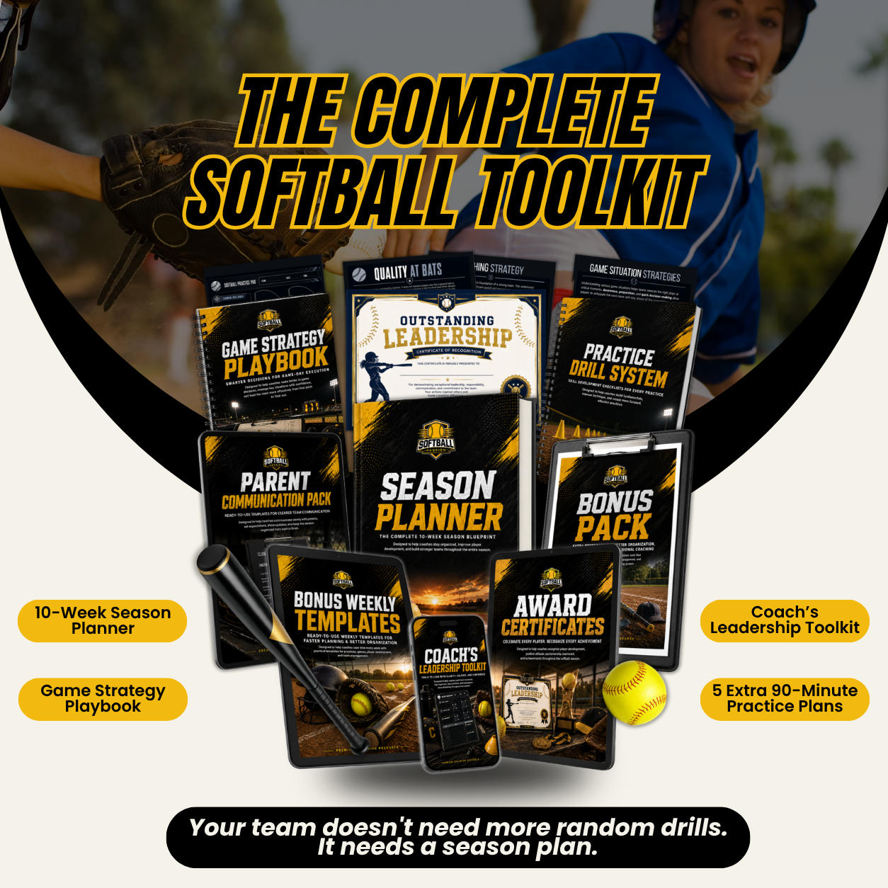 Softballpassion Facebook ad: Stop Boring Softball Practices. Start Building Game-Ready…