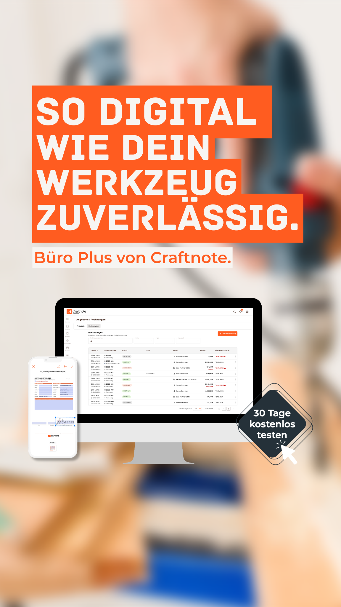 Craftnote - App für Handwerker Facebook ad