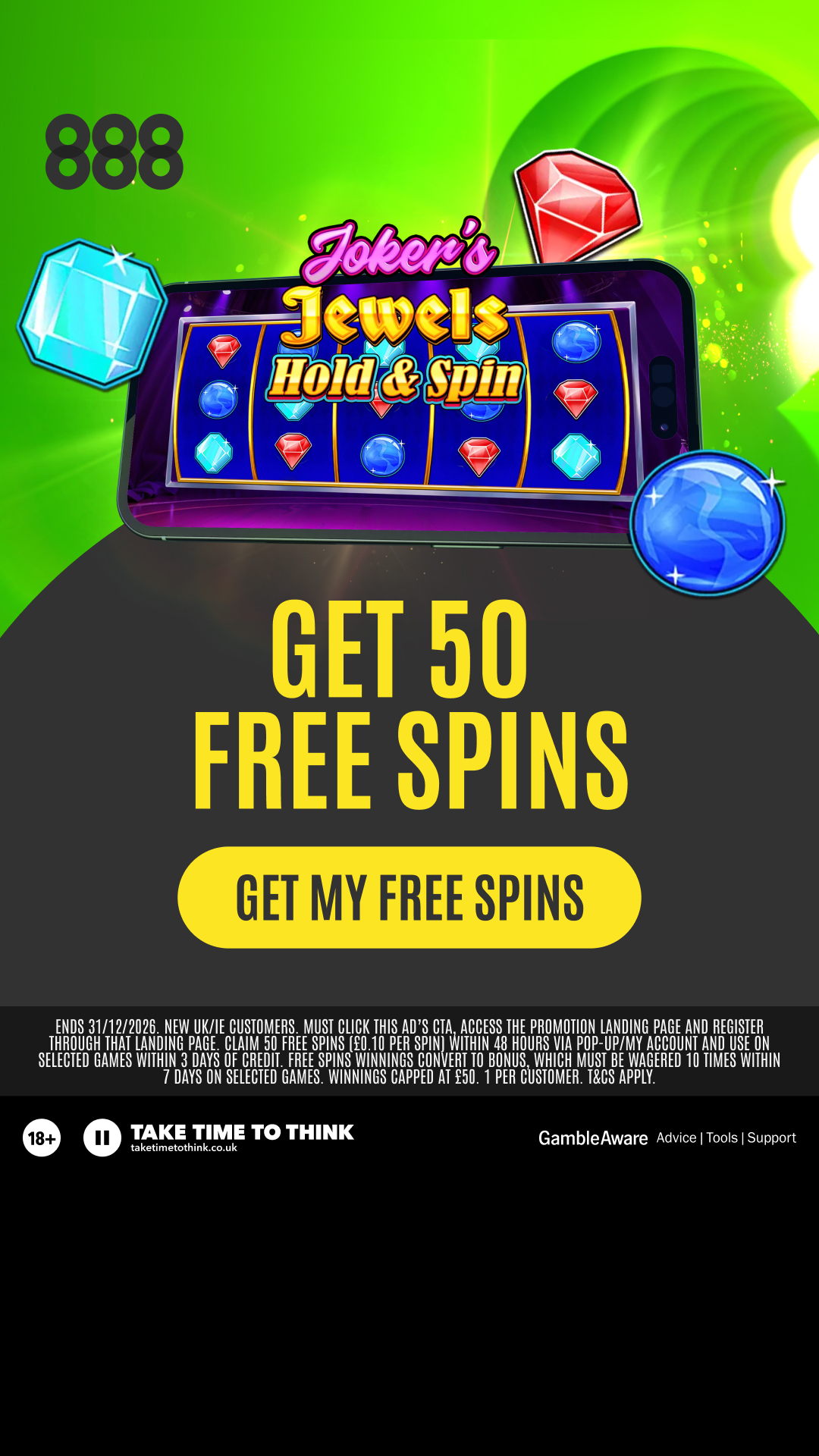 888casino Facebook ad