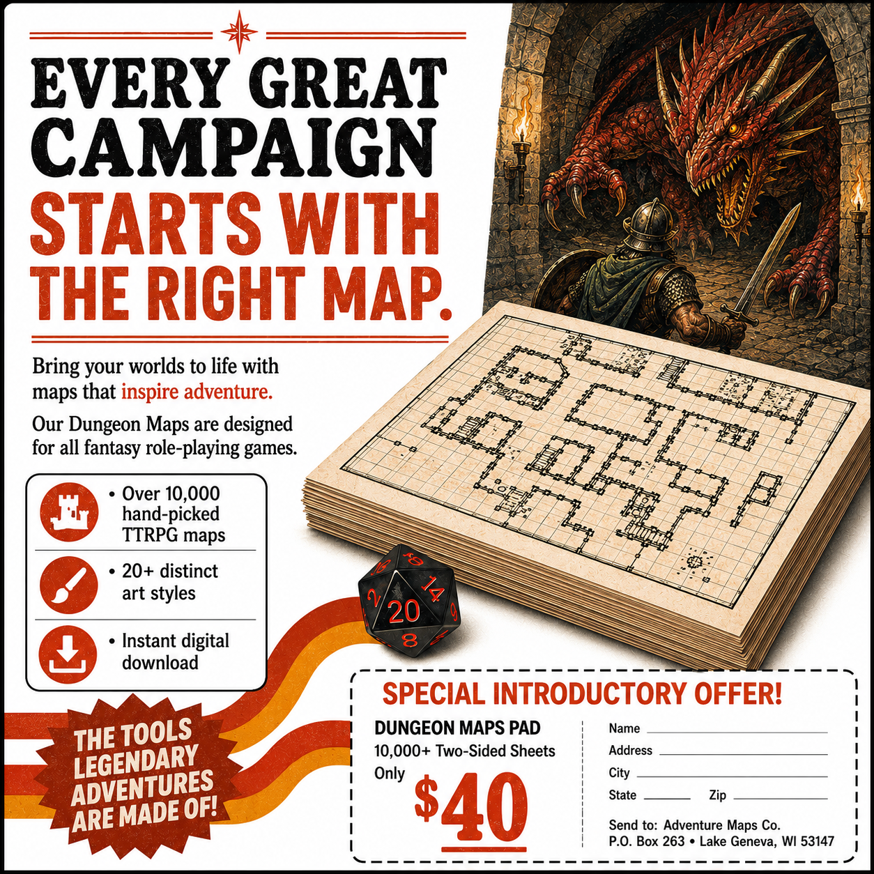 Kraken Ink Press Facebook ad: 10000+ Hand-picked TTRPG Maps