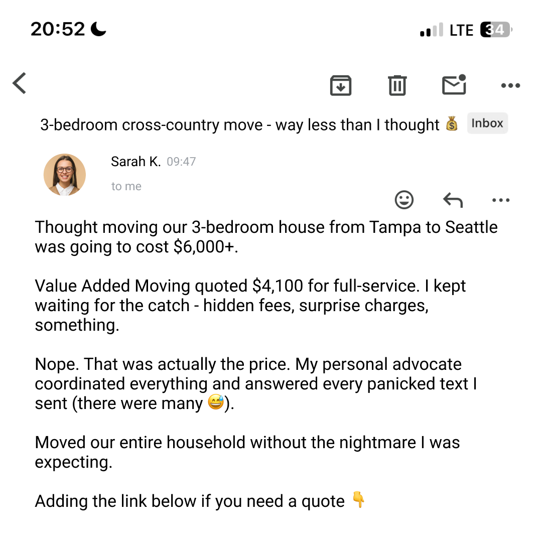 Value Added Moving Facebook ad