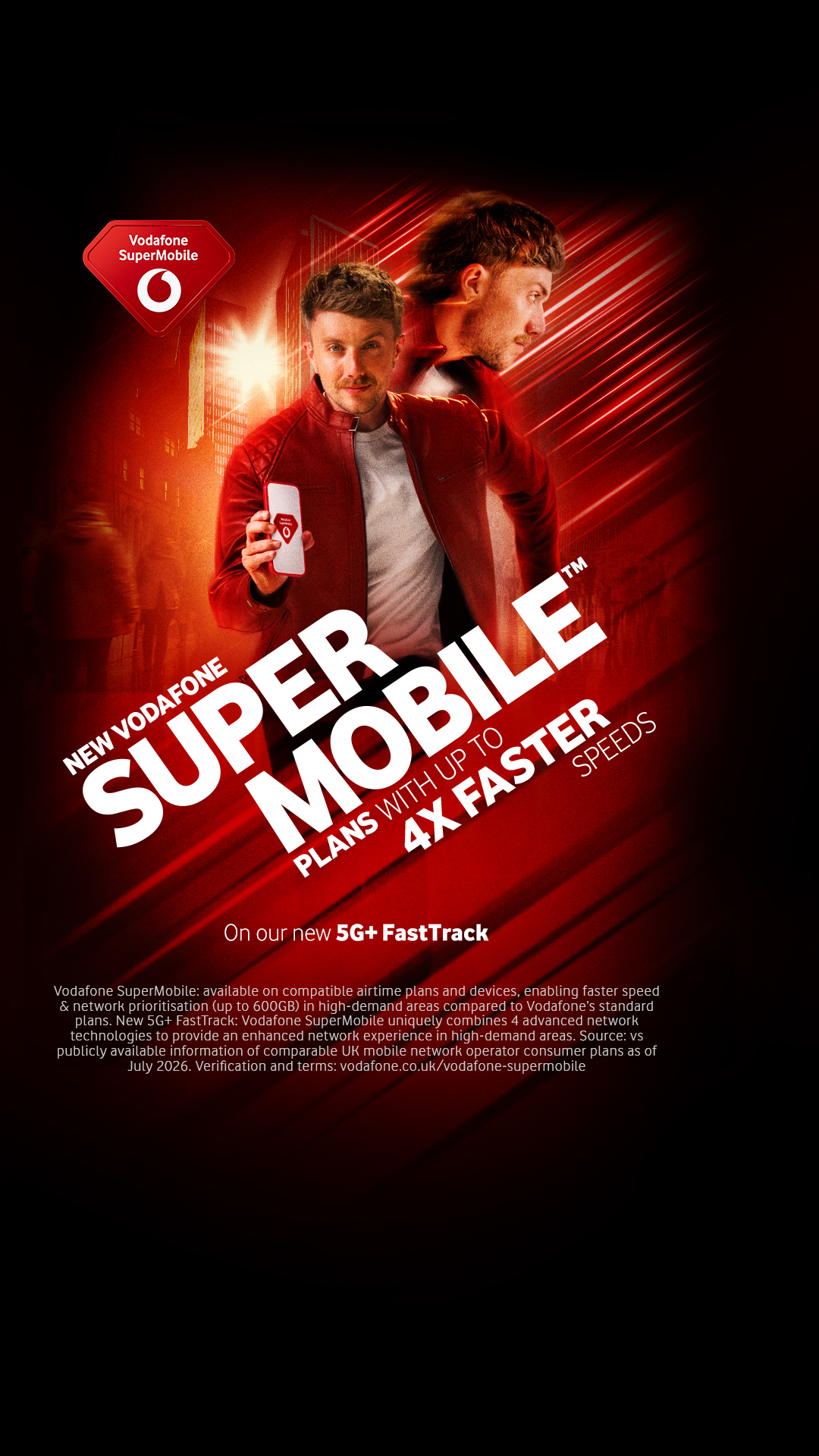 Vodafone UK Facebook ad: New Vodafone SuperMobile