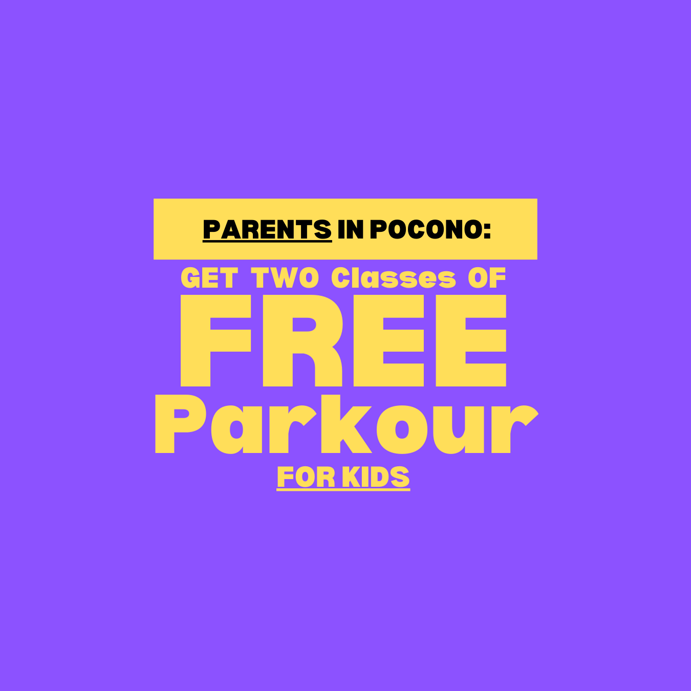 Pocono's Best Parkour Facebook ad