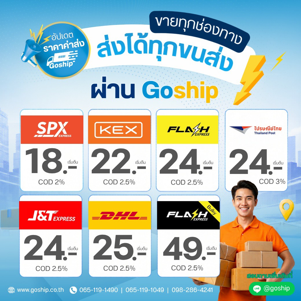 Goship ระบบหลังบ้านจัดการขนส่ง Facebook ad: อัปเดตราคาค่าส่งล่าสุด!