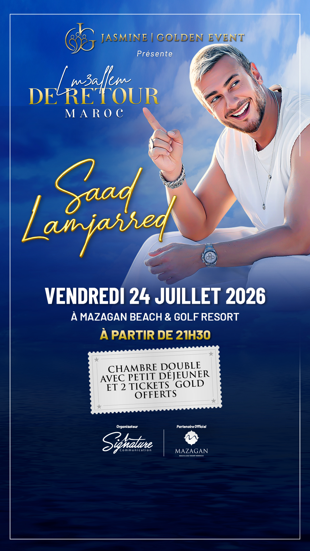 Mazagan Beach & Golf Resort Facebook ad: Saad Lamjarred revient à Mazagan Beach & Golf…