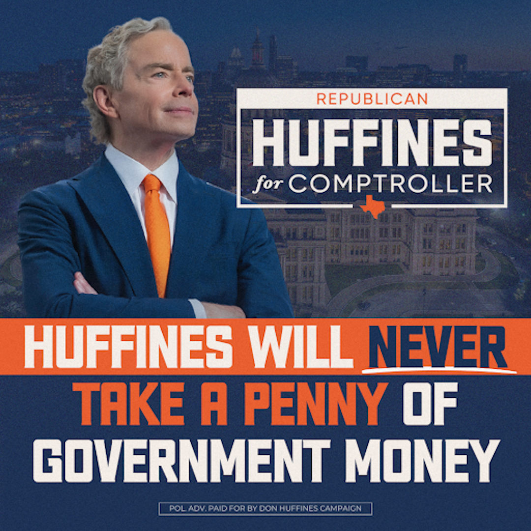 Don Huffines Facebook ad: As a Senator, I never took a penny…