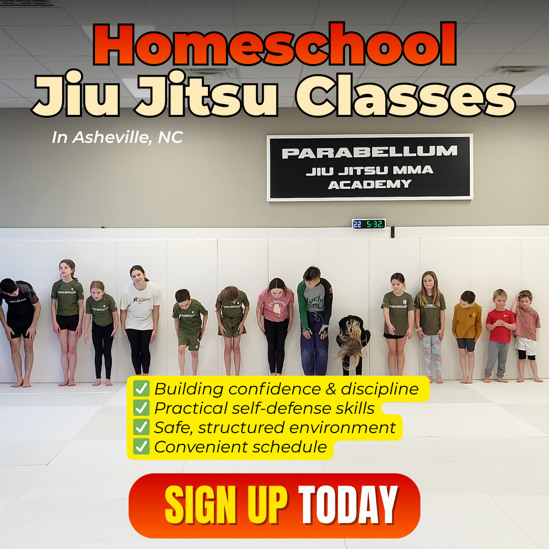 Parabellum Jiu Jitsu MMA Academy Facebook ad: Homeschool Jiu Jitsu Classes (Asheville, NC)