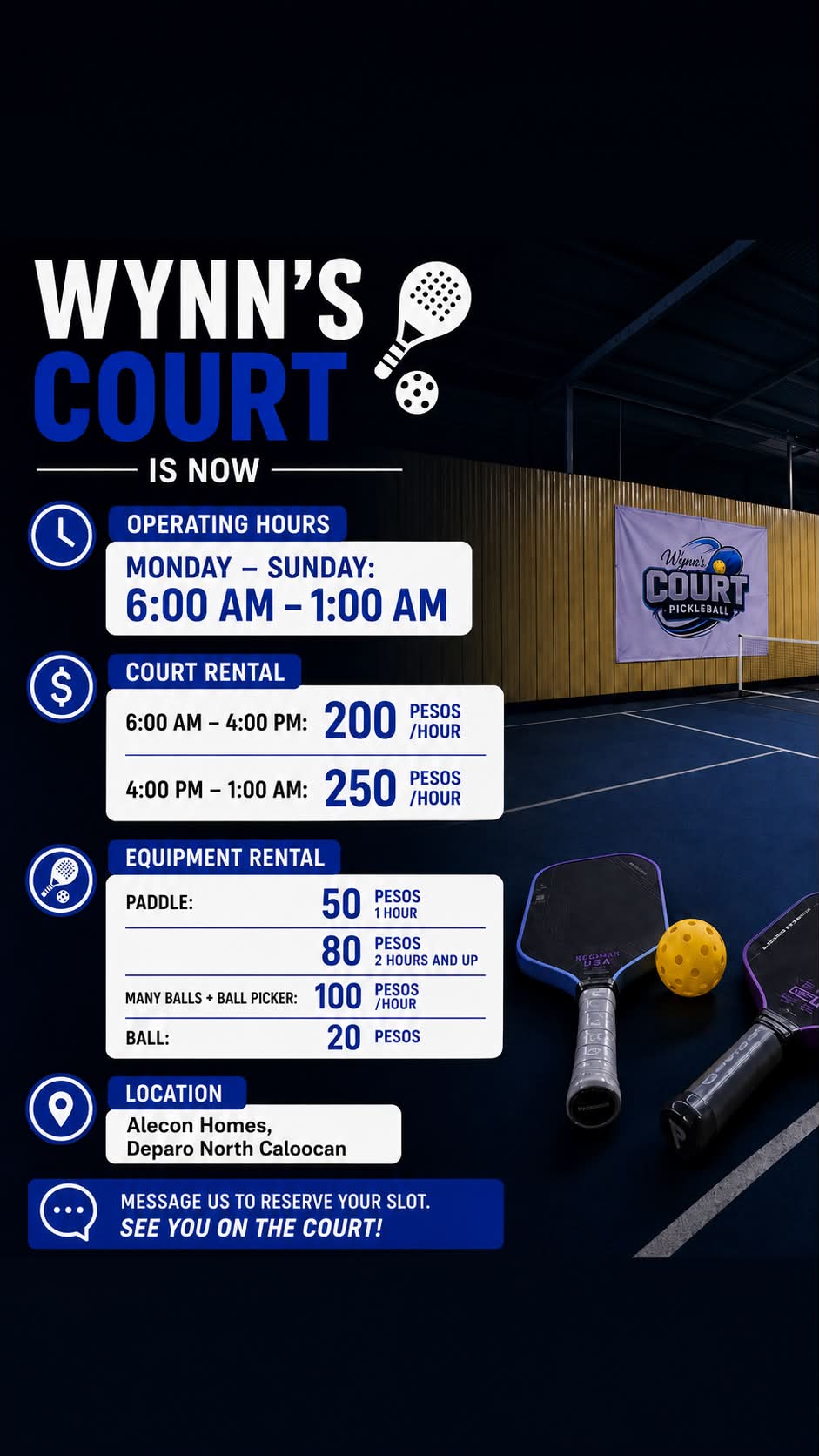 Wynn's Court Pickleball Facebook ad: PLAY MORE. SPEND LESS.
