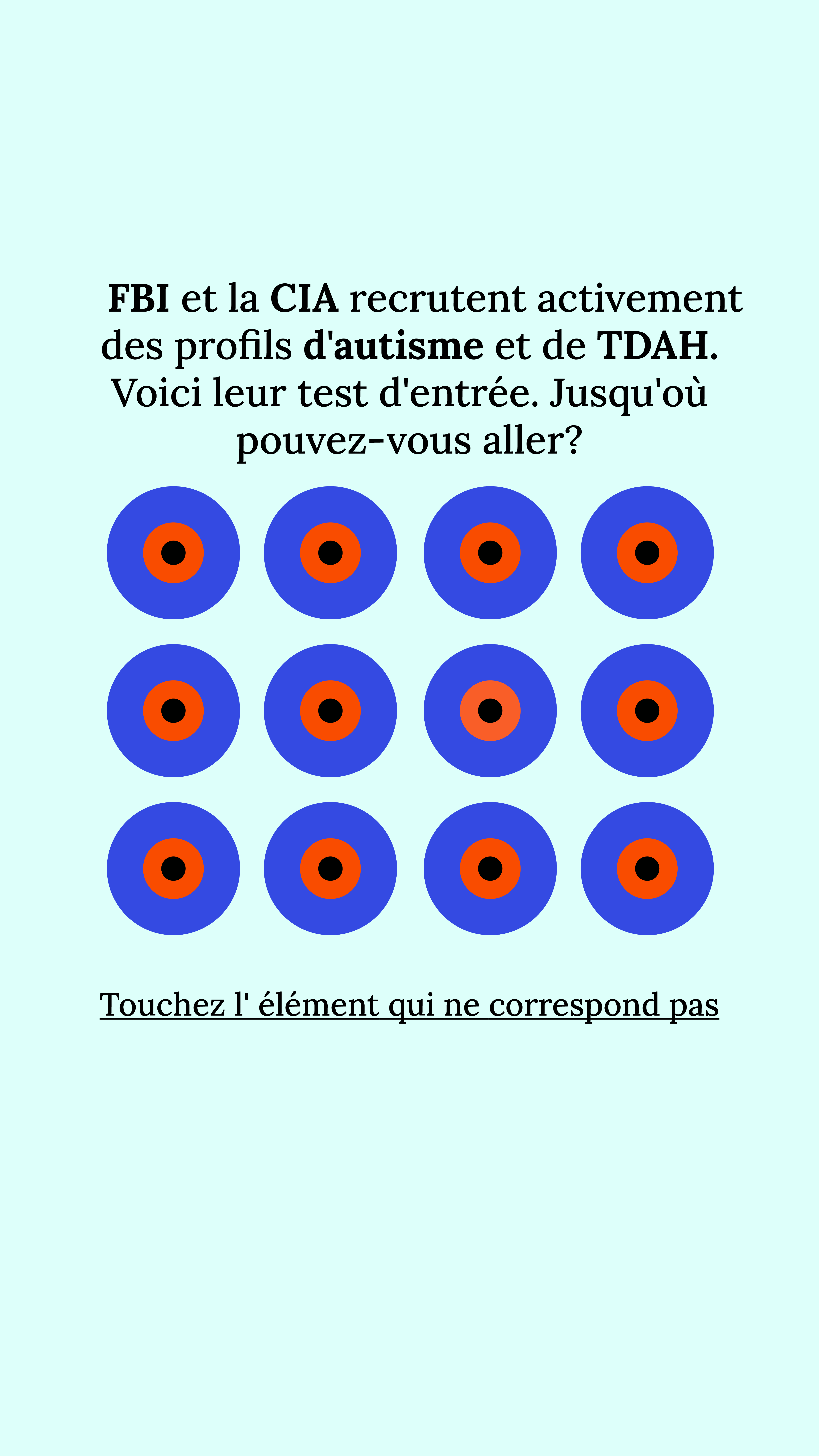 International IQ test Facebook ad