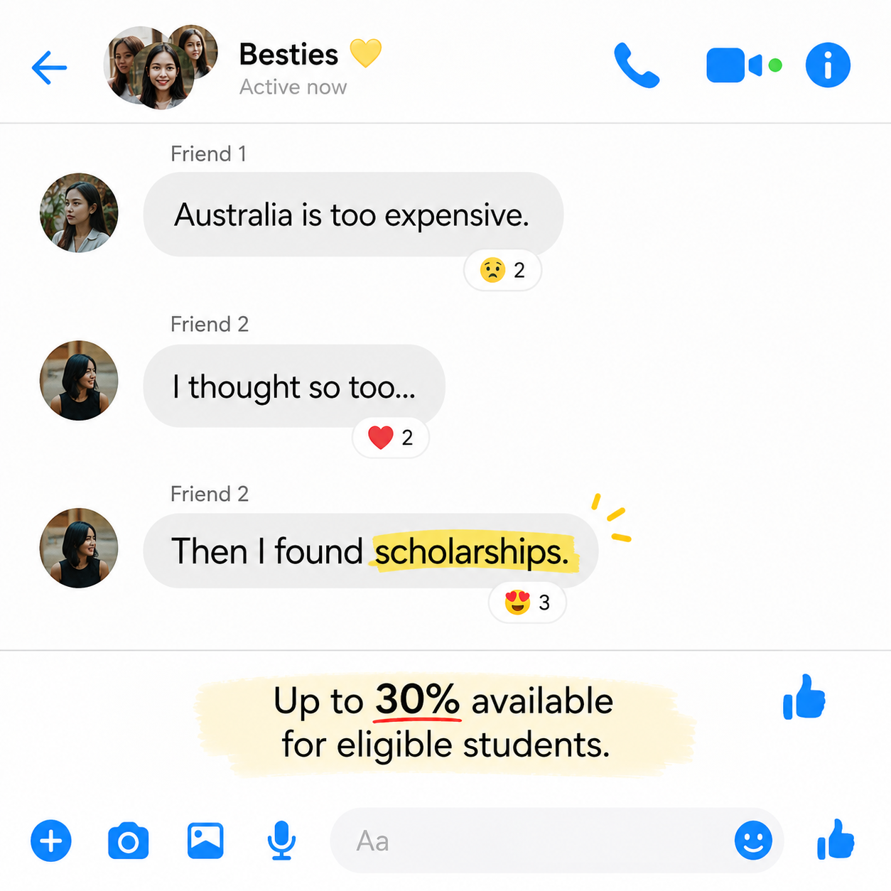 Ignite Education & Migration Philippines Facebook ad: Think Australia Is Too Expensive? Think Again.