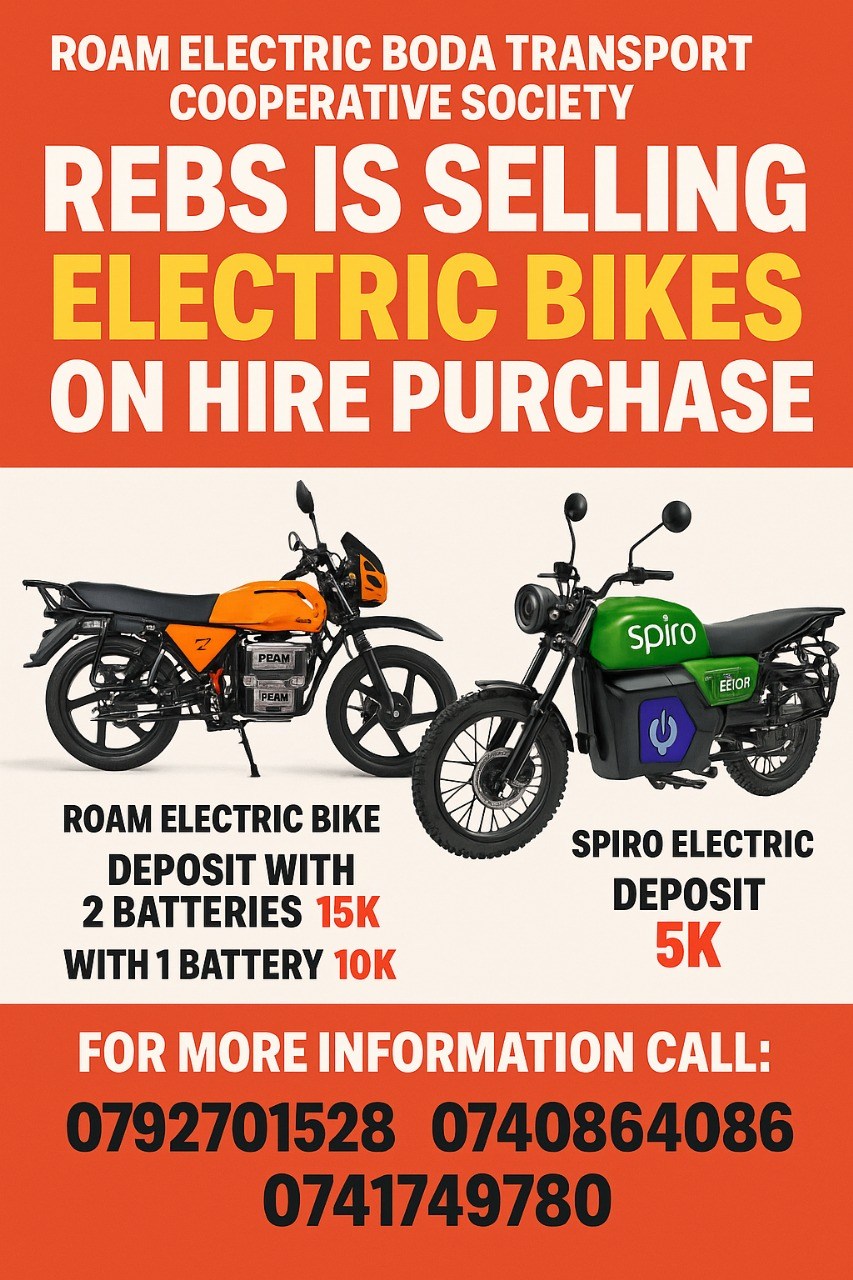 Moses Wanjala Shakespeare Facebook ad: ROAM ELECTRIC BODA TRANSPORT COOPERATIVE SOCIETY (REBS)