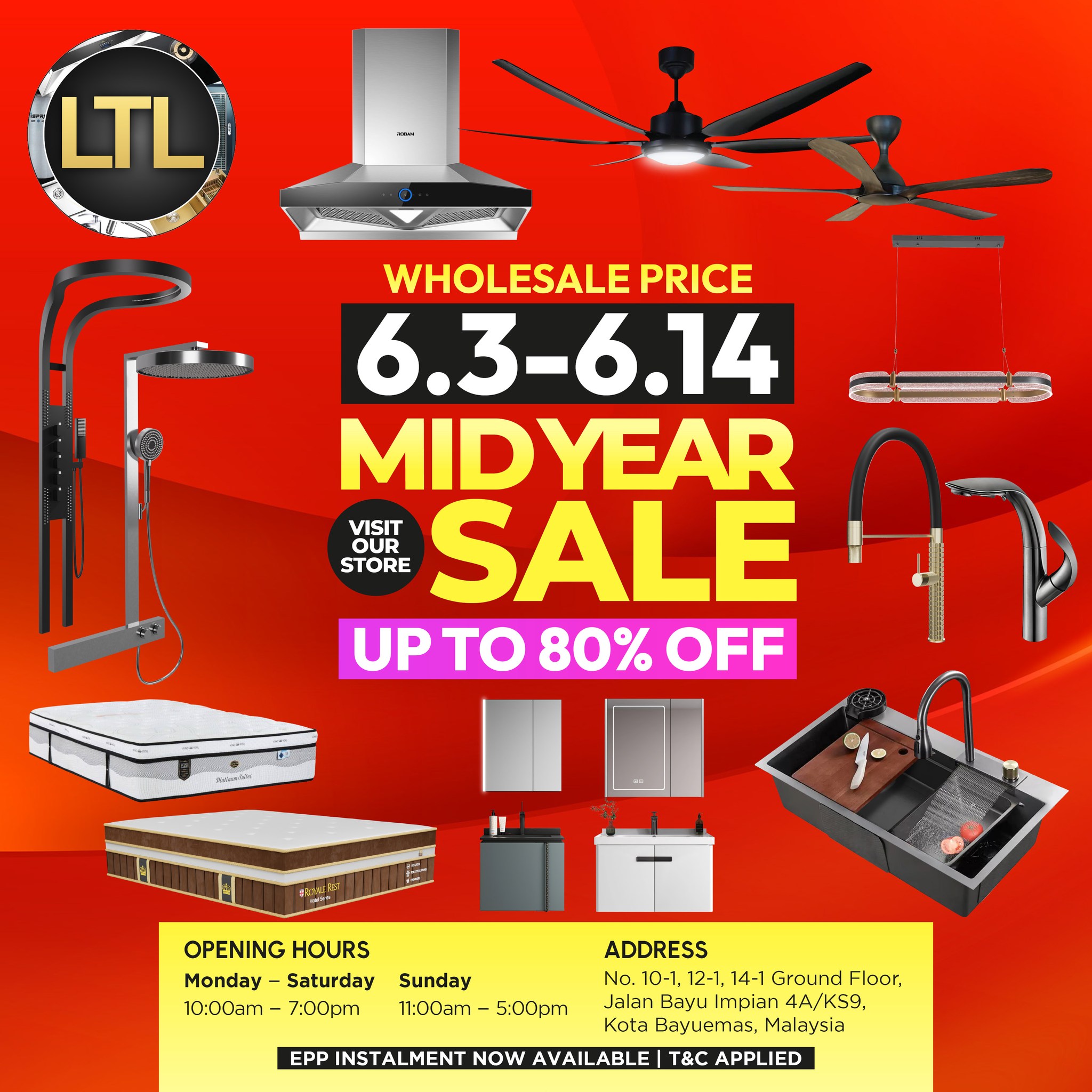 LTL Bath, Kitchen, Lighting & Mattress - Bayuemas Bukit Tinggi Klang Facebook ad: 𝐁𝐀𝐓𝐇 𝐊𝐈𝐓𝐂𝐇𝐄𝐍 𝐋𝐈𝐆𝐇𝐓𝐈𝐍𝐆 𝐌𝐀𝐓𝐓𝐑𝐄𝐒𝐒