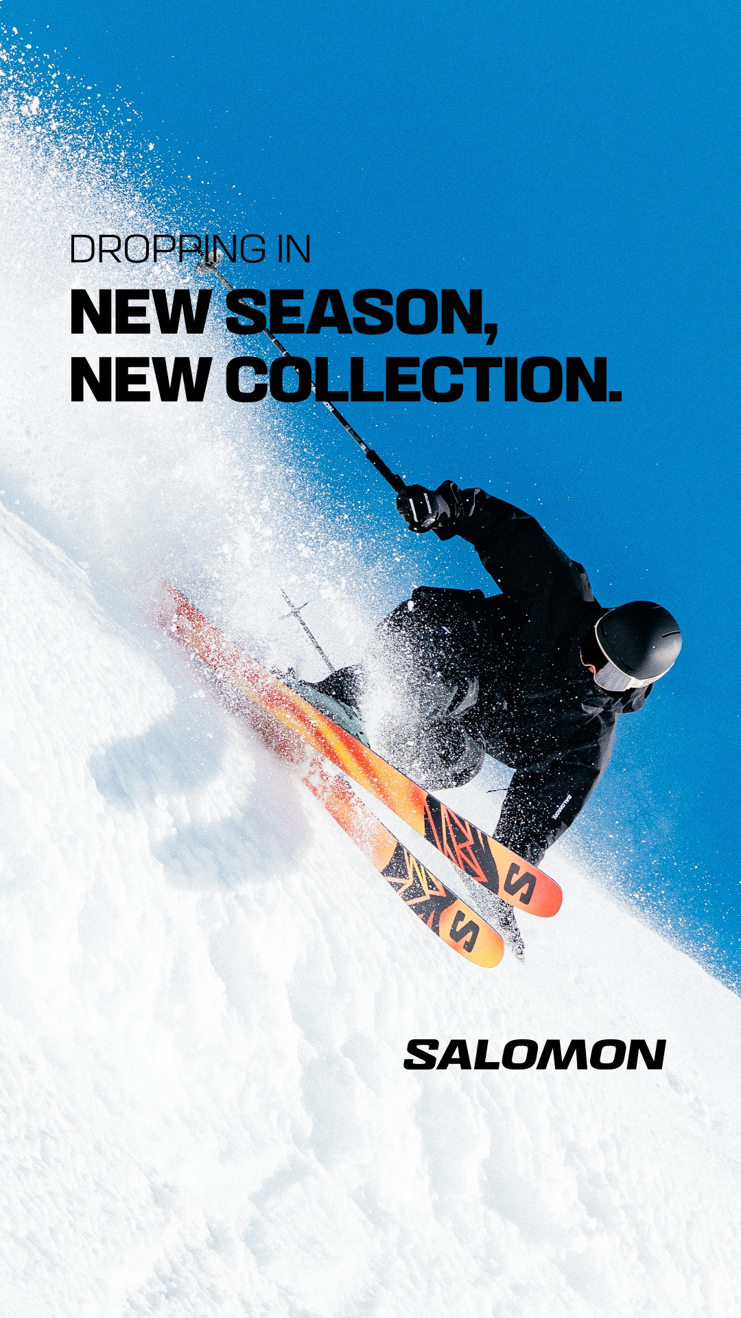 Salomon Freeski Facebook ad: Dropping In. New Season, New Collection.
