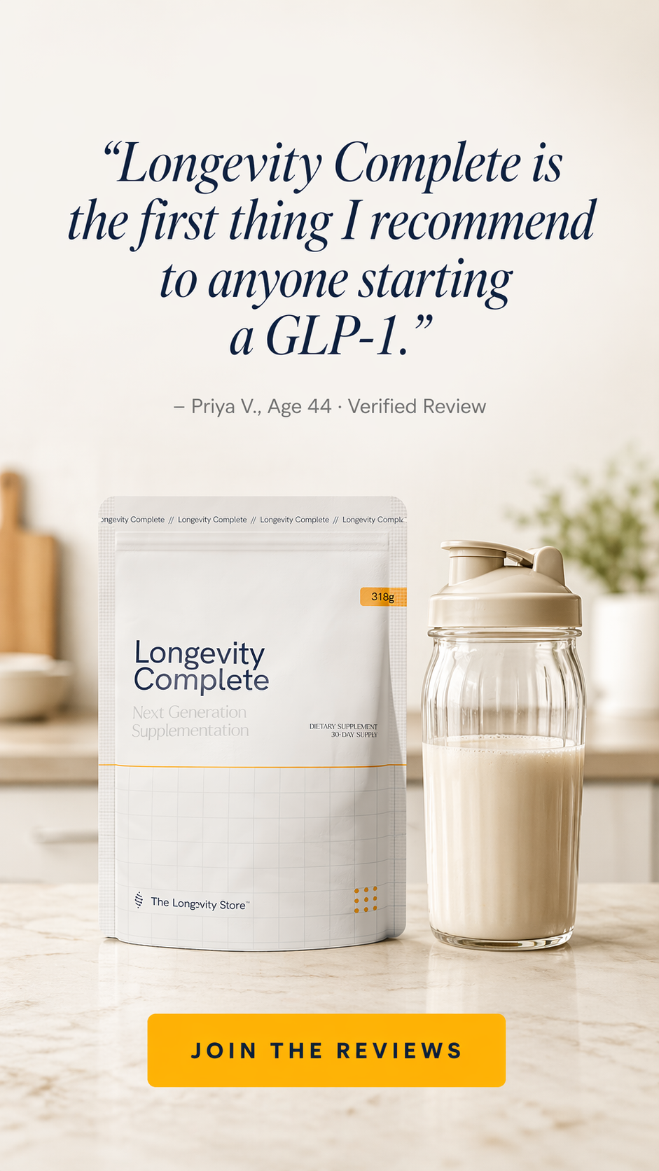 The Longevity Store Facebook ad