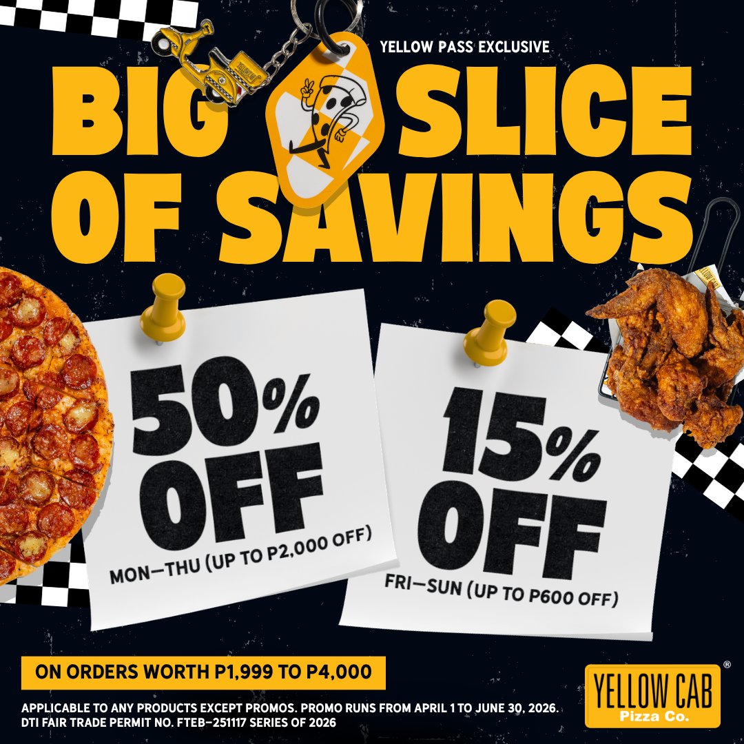 Yellow Cab Pizza Co. Facebook ad: Yellow Pass