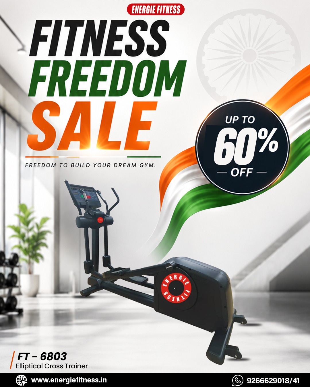 Energie Fitness Facebook ad: FITNESS FREEDOM SALE IS HERE!