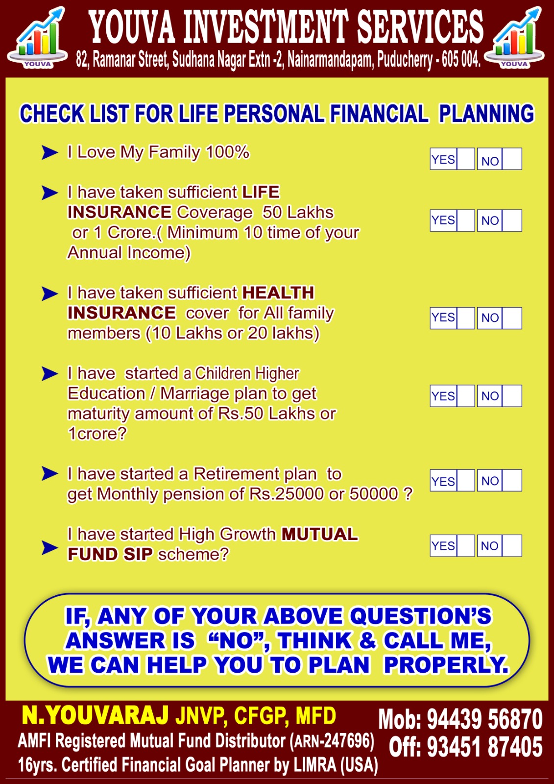 N YOUVARAJ 16yrs Mutual Fund Distributor Facebook ad