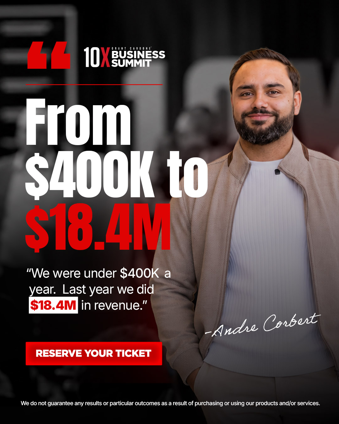 Grant Cardone Facebook ad: Close Deals Without Babysitting Them