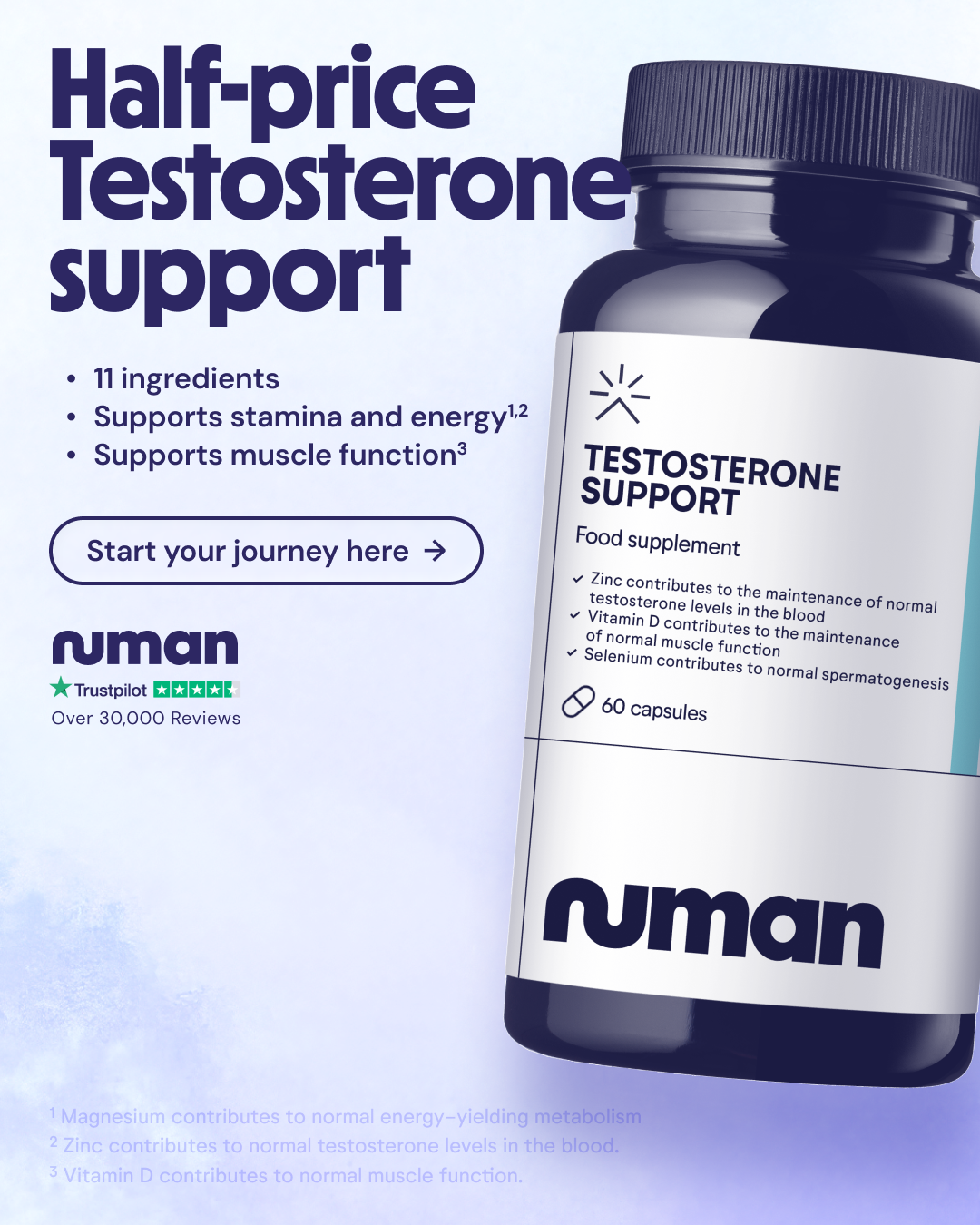 Numan - Digital healthcare Facebook ad: Get 50% Off Testosterone Support