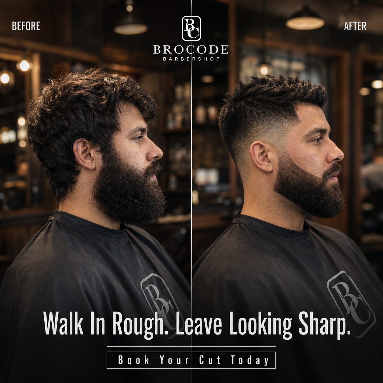 Bro Code Barbershop Facebook ad